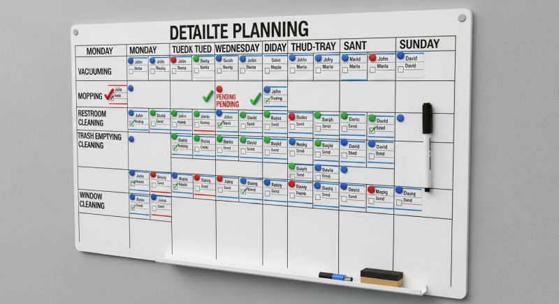 Planungstafel mit Reinigungseinsatzplänen