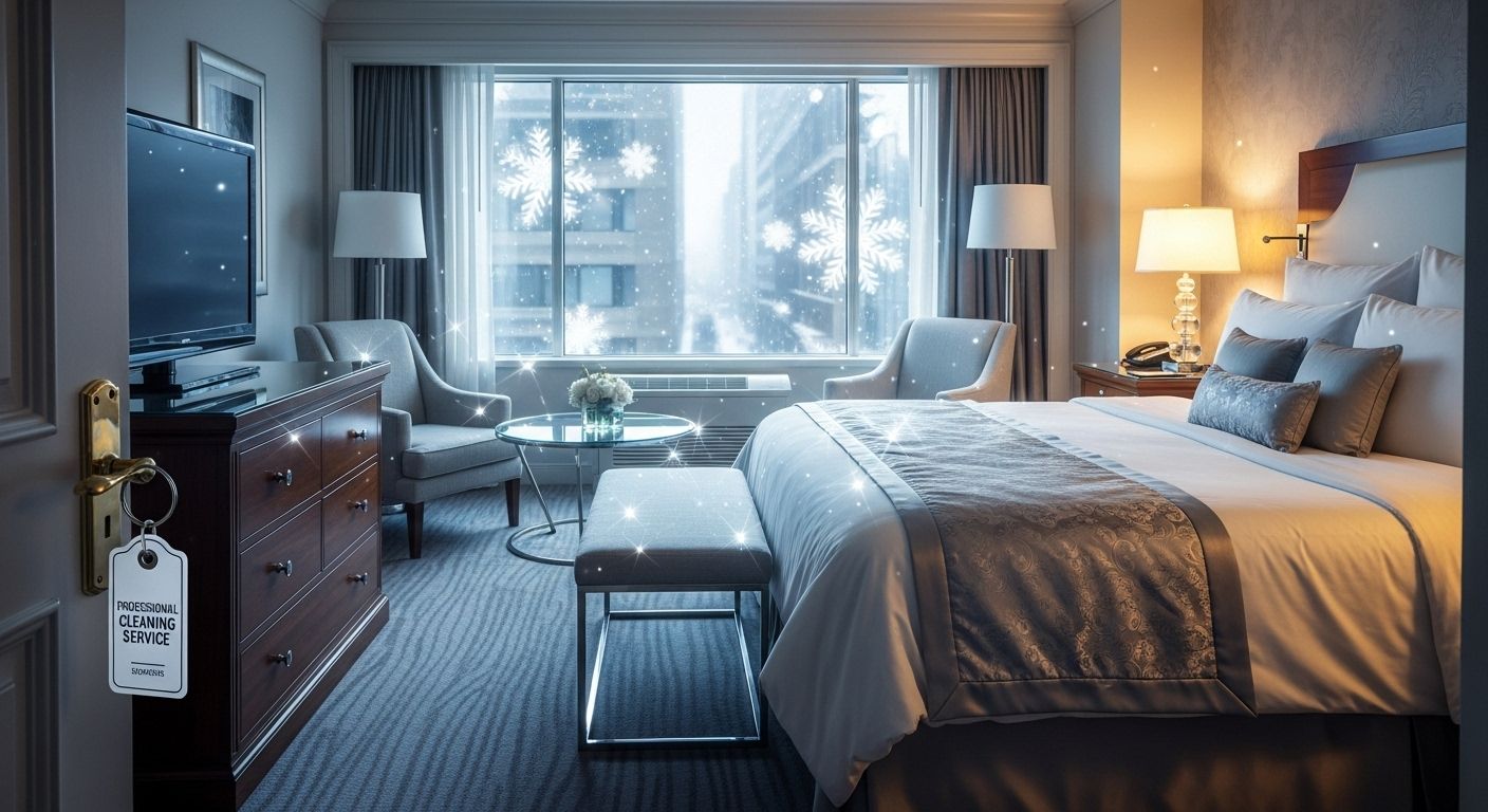 Sauberes Hotelzimmer nach professioneller Winter-Grundreinigung